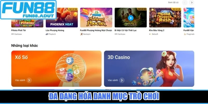 Đa dạng hóa danh mục trò chơi