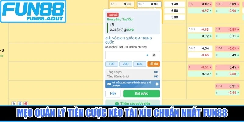 Mẹo quản lý tiền cược kèo tài xỉu chuẩn nhất Fun88